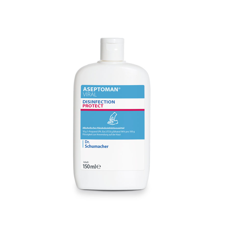 Aseptoman viral fragrance-free 150 ml Gown bottle hand disinfection