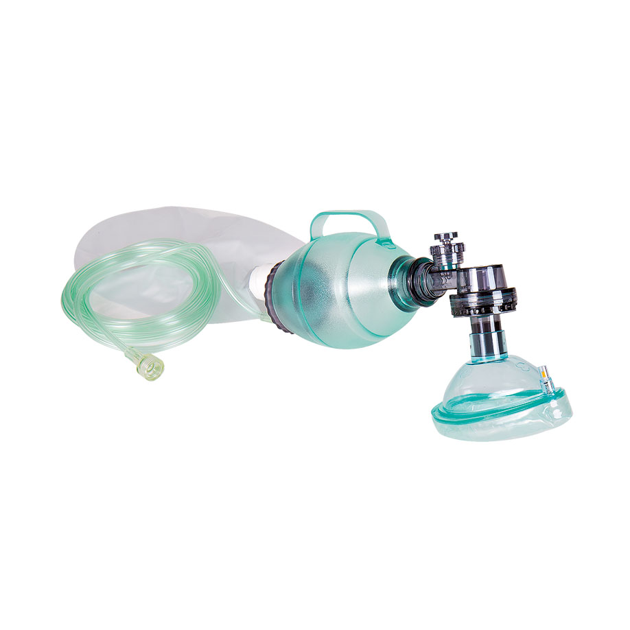 Disposable respiratory bag with mask  size 3 for children, with O2 reservoir