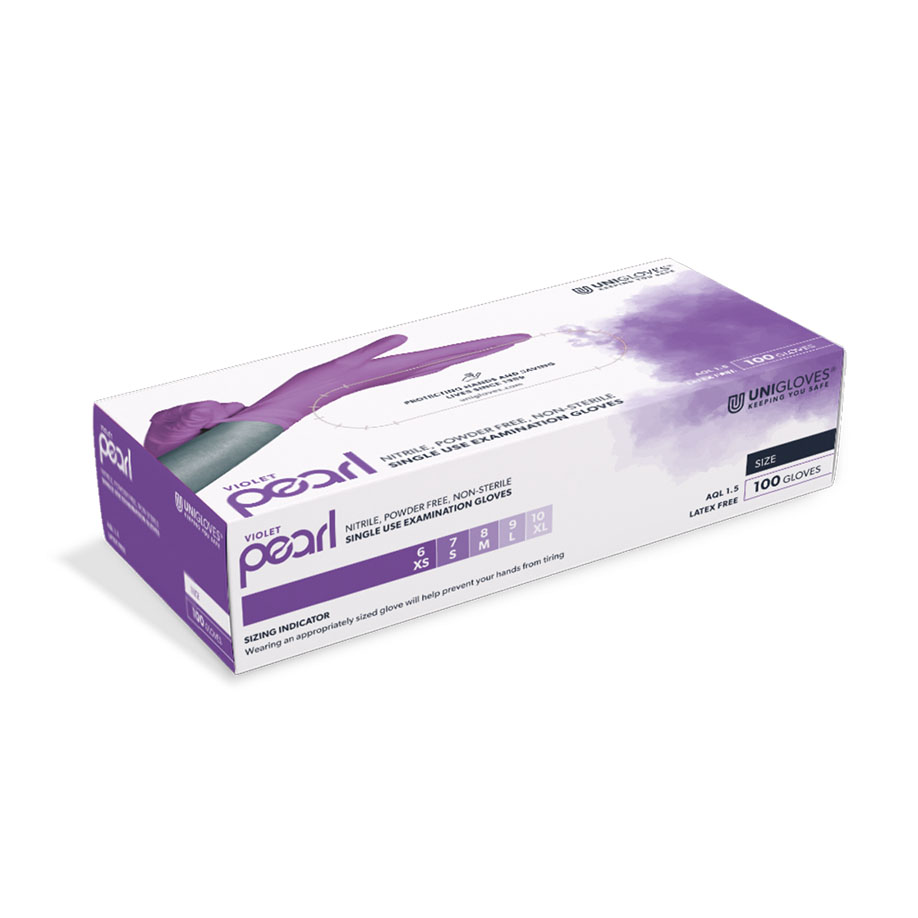 Violet Pearl Nitril U.-Handschuhe Gr. S