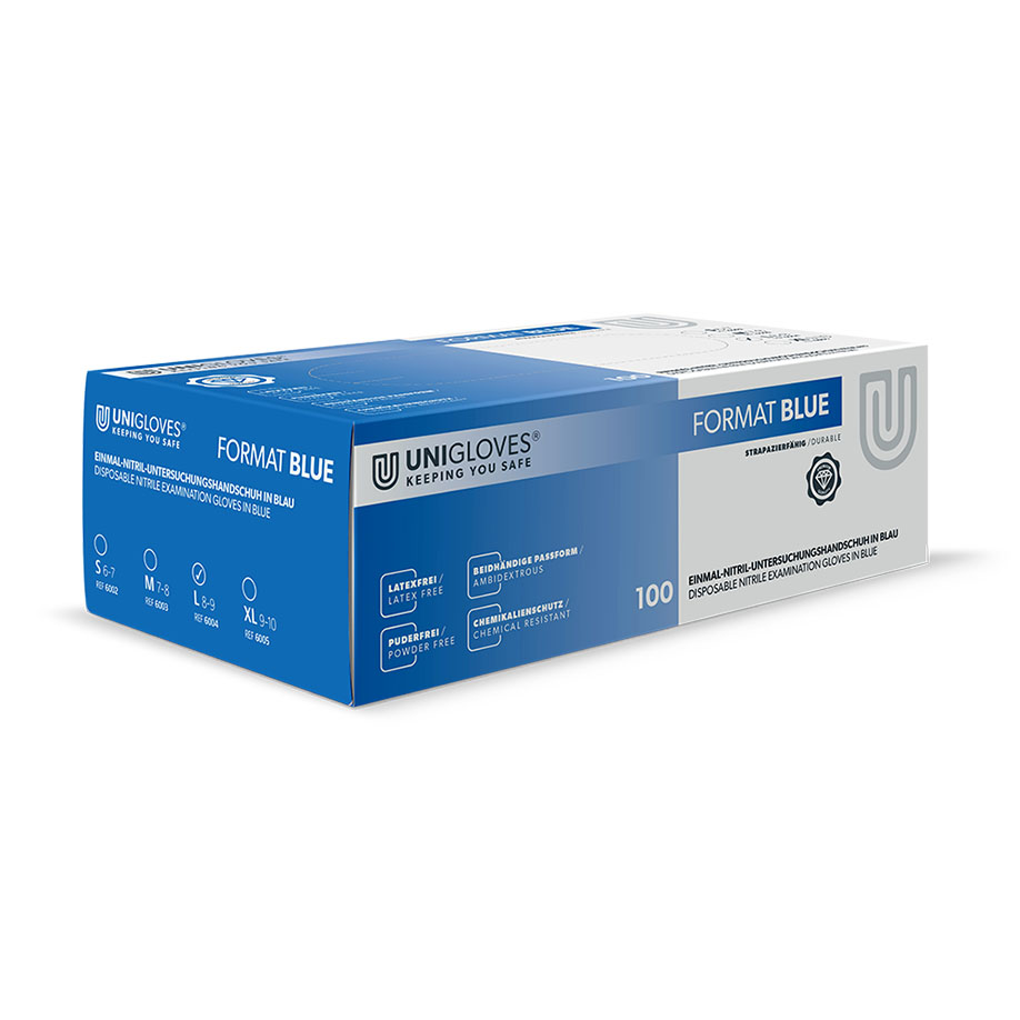 Format Blue Nitril U.-Handschuhe Gr. S