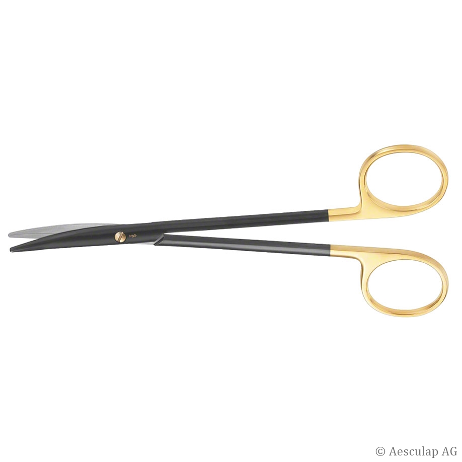 DUROTIP Metzenbaum dissecting scissors, serrated edge, curved, blunt/blunt,