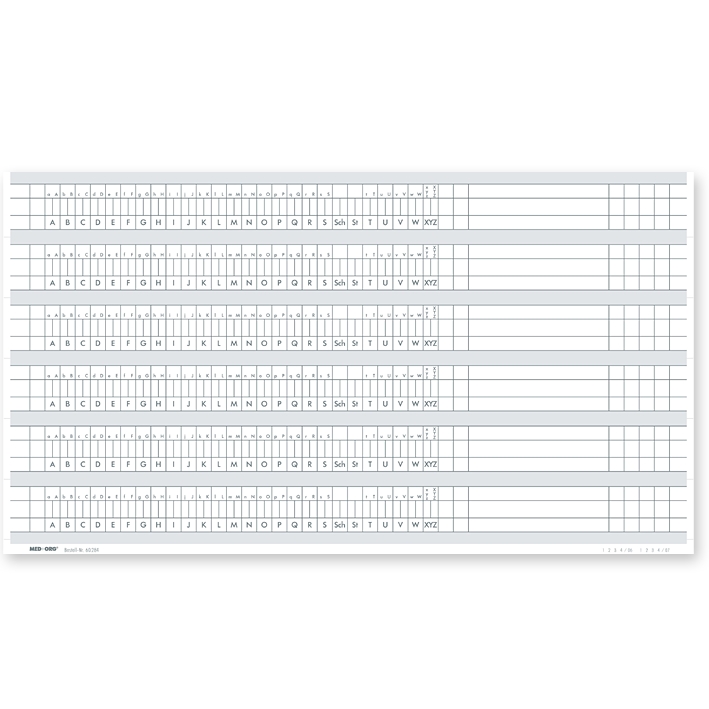 Alphabetleistenaufkleber DIN A4