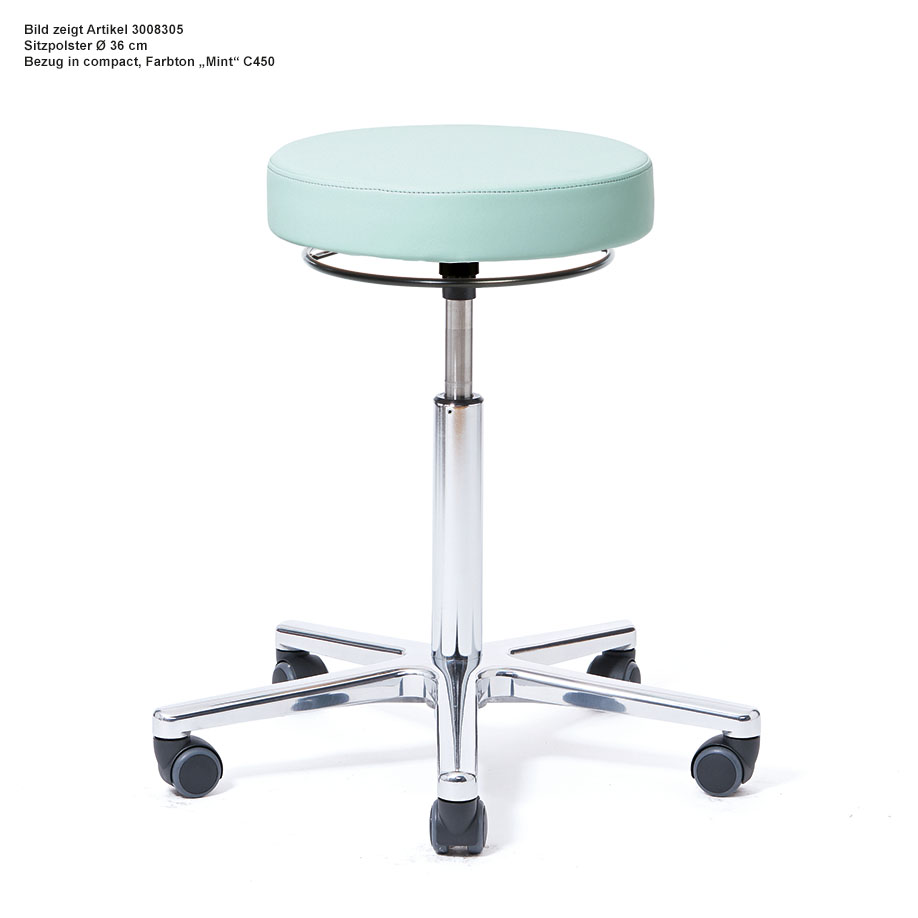 Arbeitshocker, Höhenverstellung 57-76 cm mit Ringauslösung, ohne Fußring