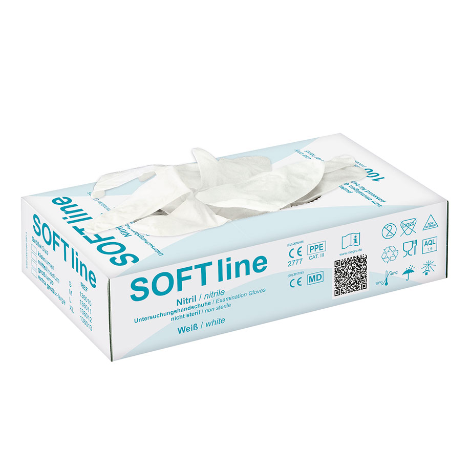 SOFT line Nitril U.-Handschuhe weiß,