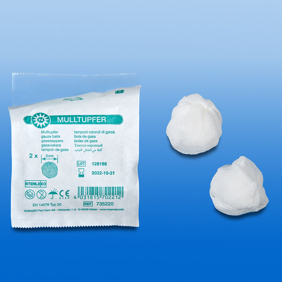 NOBA-Mulltupfer Ø 3,0 cm, steril
