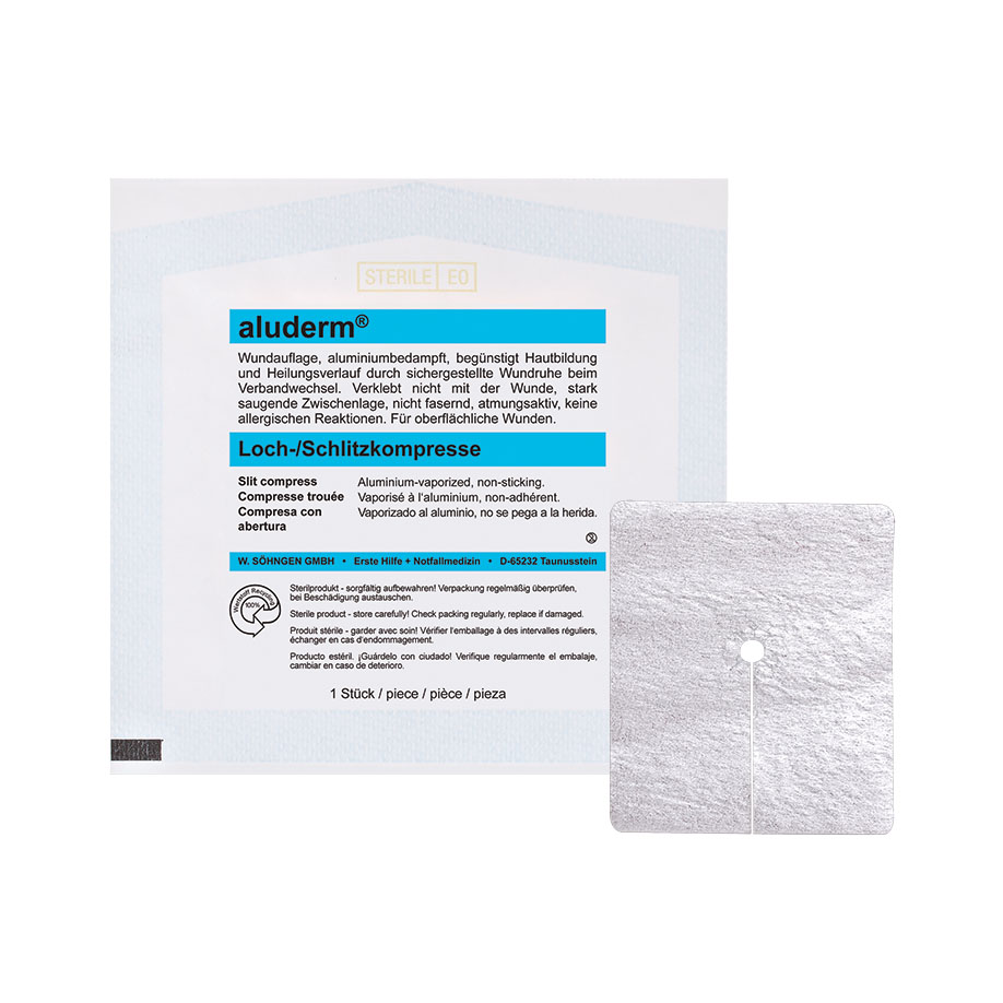 aluderm Slit compress CH 8 - 30 6 x 7 cm sterile