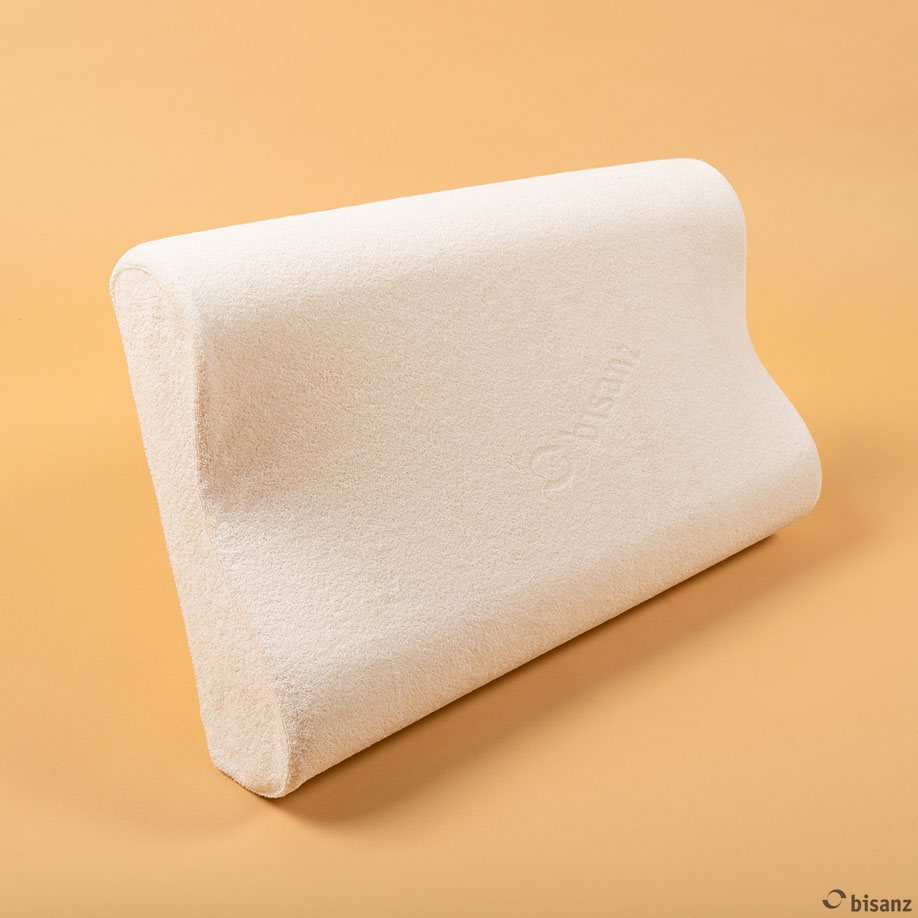 orthopädisches Kopfkissen Visco soft 60 x 36 x 8 cm, mit PU-Bezug weiß mit RV