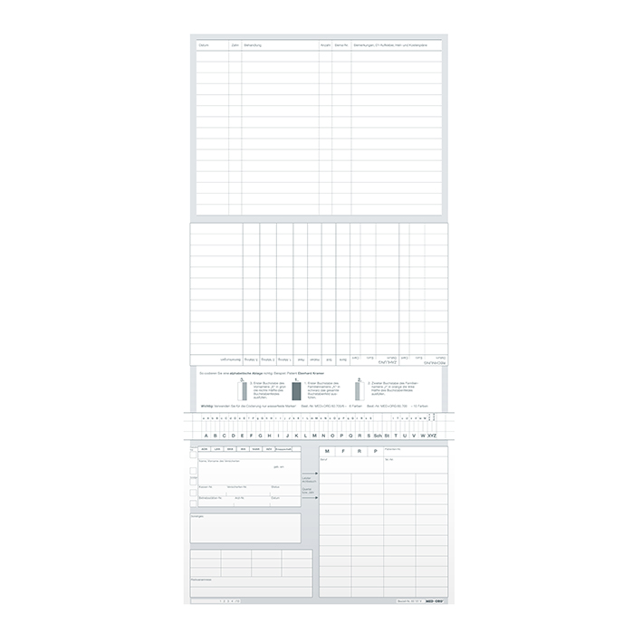 Karteitaschen ALPHAnorm DIN A5 quer Typ Zahnheilkunde (1000 Stck.)