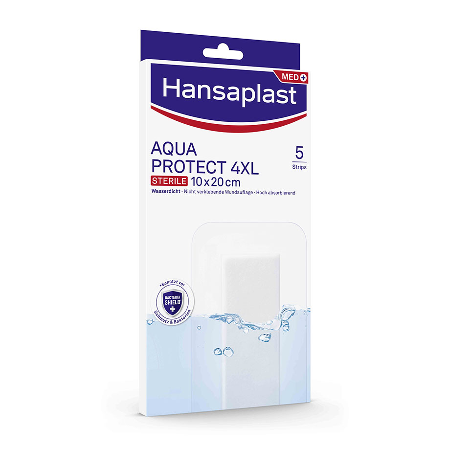 Hansaplast Aqua Protect 4XL Wundverband, 10 x 20 cm, steril (5 Stck.)