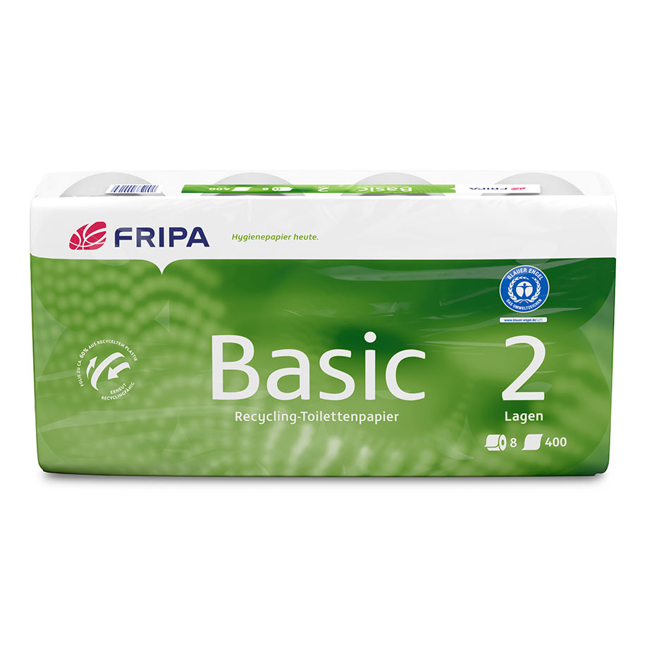 Fripa - toilet tissue basic 2-ply (8 pack. à 8 x 250 sheets)