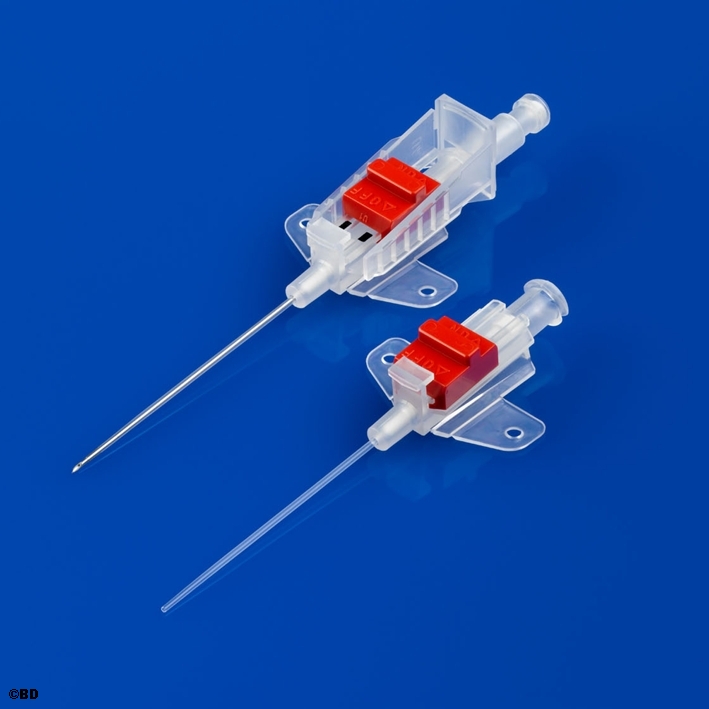 682245 BD Arterienkanüle mit BD FloSwitch 1-Wege-Hahn, 20 G, 1,1 x 45 mm, rot ...