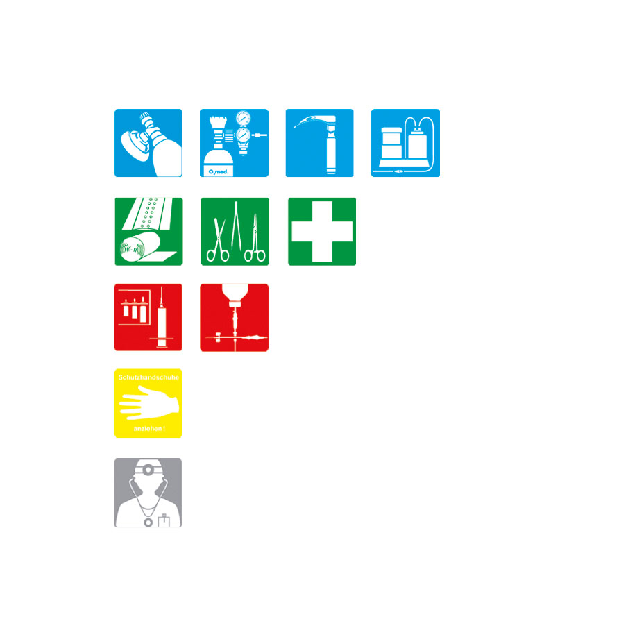 Pictograms EMERGENCY K 11 small Pictograms, 33 x 33 mm