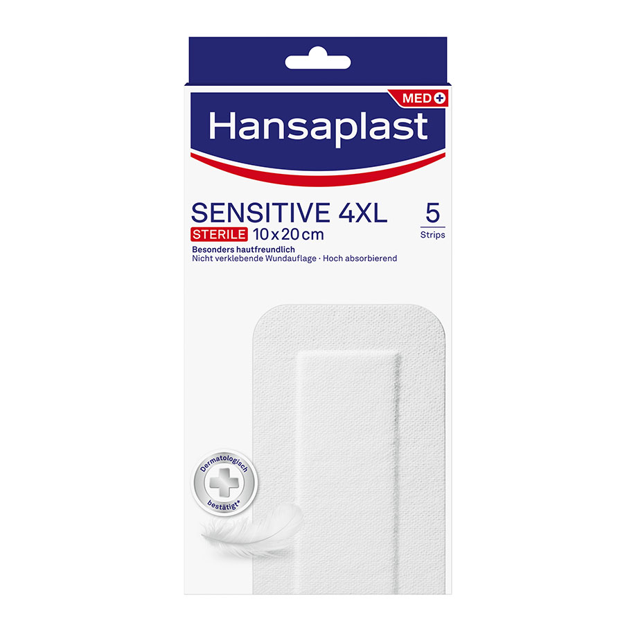 Hansaplast Sensitive 4XL Wundverband, 10 x 20 cm, steril (5 Stck.)