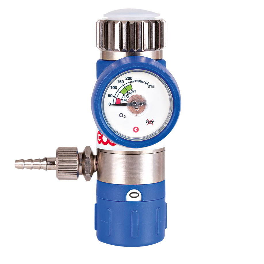 Pressure reducer, o2,  incrementally adjustable