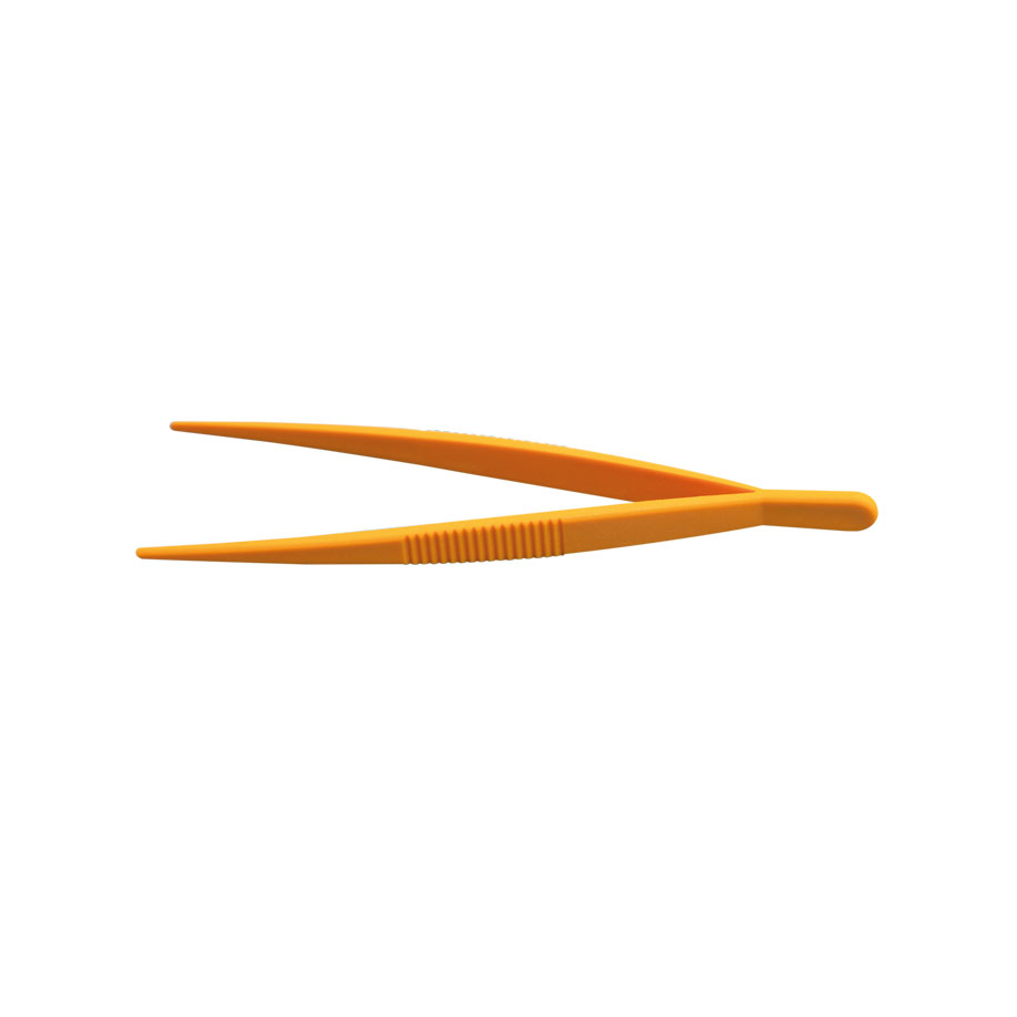 Pinzette, POM, gelb, stumpf, elastisch,