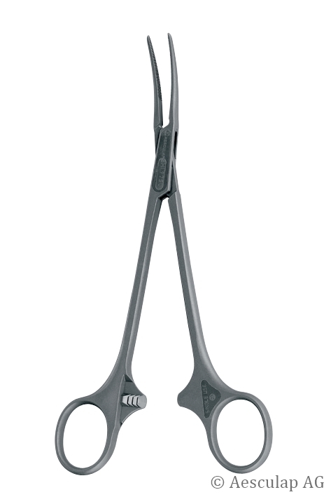 SUSI Arterienklemmen Birkett, gebogen,