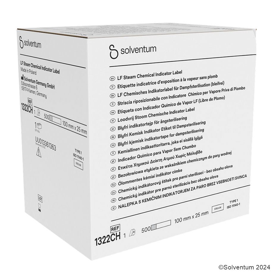 Solventum Dampf-Indikator-Klebeband, Aufkleber: 100 x 25 mm (500 Stck.)