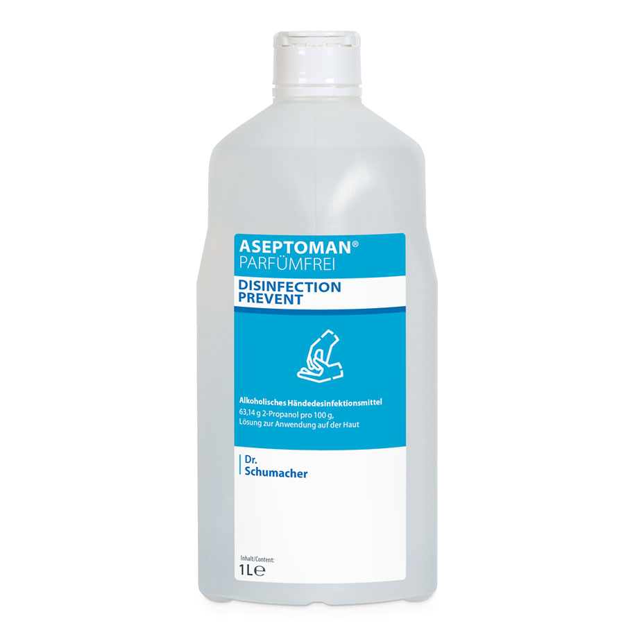 Aspetoman perfum free 1 l dispenser bottle, hand disinfectant