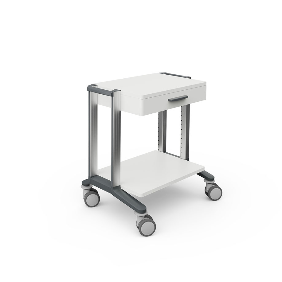 doppio 45 Basiswagen weiß, mit 2 Ablage-