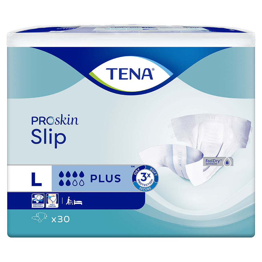 TENA ProSkin Slip Plus Large blau, Windelhosen (3 x 30 Stck.)