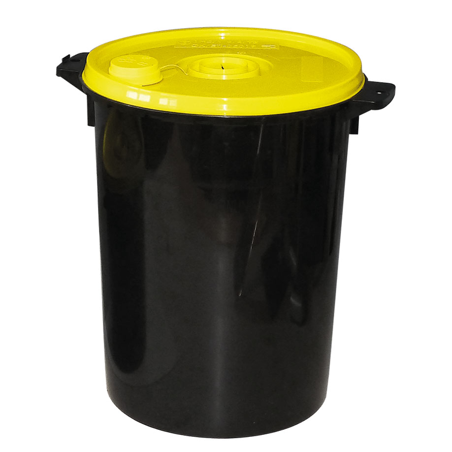 Kanülenabwurfbehälter schwarz 21,0 Ltr.,
