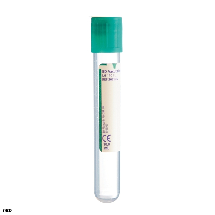 BD Vacutainer Plus Plasmaröhrchen aus PET, 10 ml, Lithium-Heparin