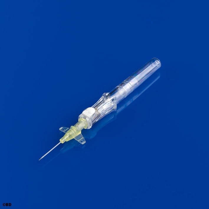 BD Insyte Autoguard Venenverweilkatheter mit Flügeln, 24 G, 0,7 x 19 mm, gelb