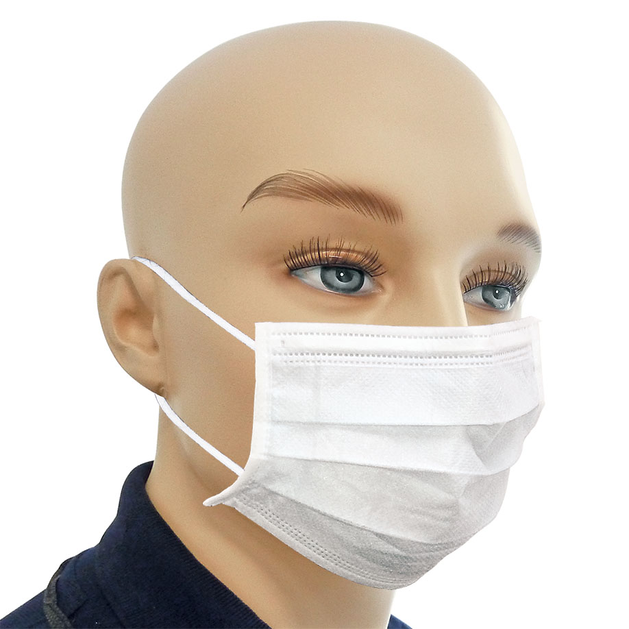 Einmal-Mundschutz weiß, mit runden,