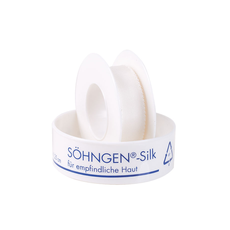 SÖHNGEN-Adhesive Tape Silk 5 m x 1,25 cm, plastic protective ring