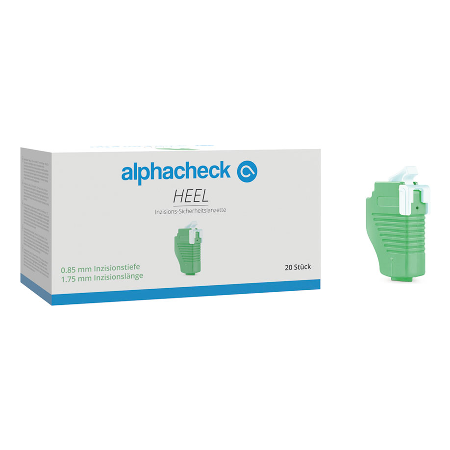 alphacheck HEEL Safety incision lancets 0.85 x 1.75 mm (20 pcs.)