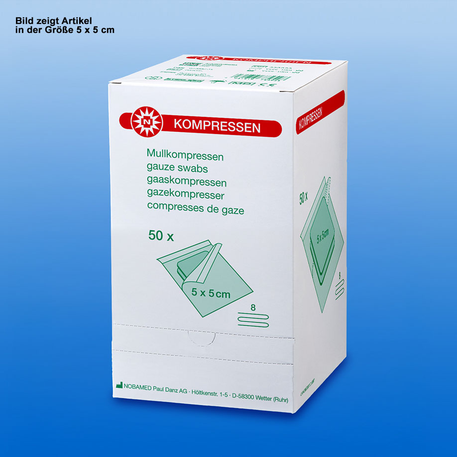 Gauze swabs, 8-ply, 7.5 x 7.5cm, sterile (50 x 2 pcs.)