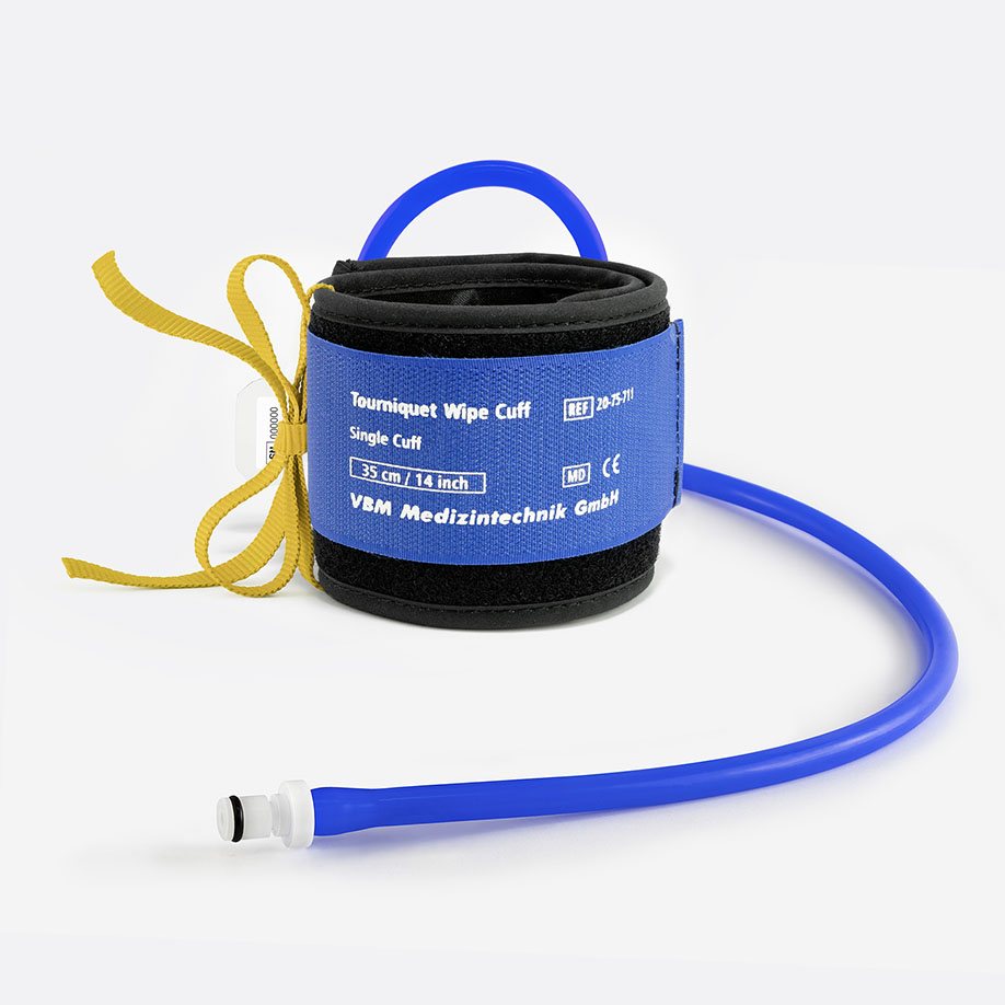 Tourniquet Wipe Cuff / Einfachmanschette wiederverwendbar, 35 x 8 cm, gerade Form