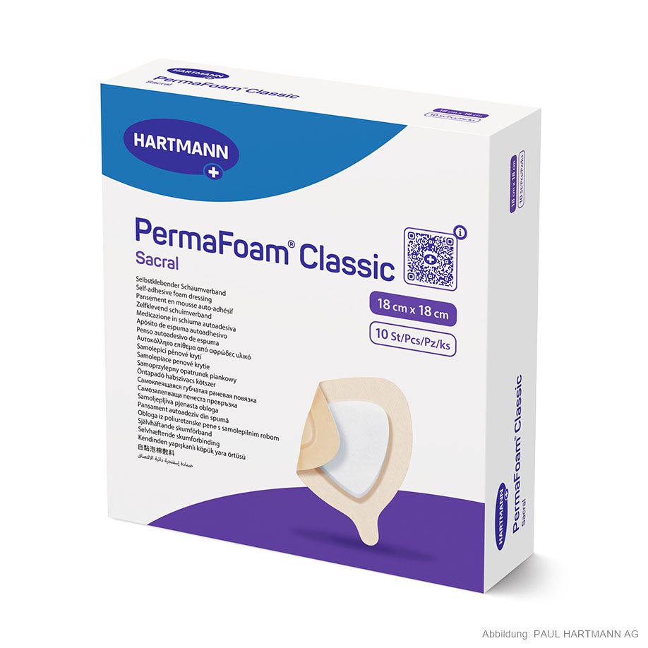 PermaFoam Classic sacral Schaumverband steril 18x18 cm (10 Stck.)