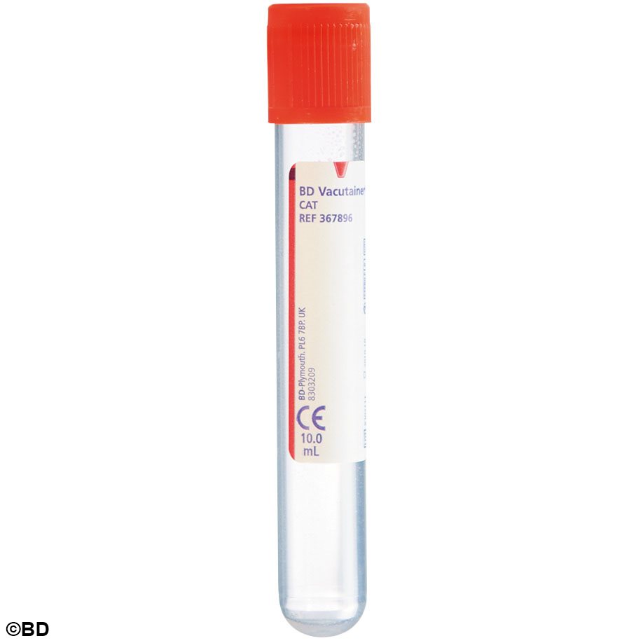 BD Vacutainer Plus Serumröhrchen aus PET 10 ml, Gerinnungsaktivator,