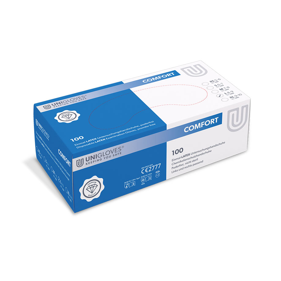 COMFORT Latex U.-Handschuhe Gr. L