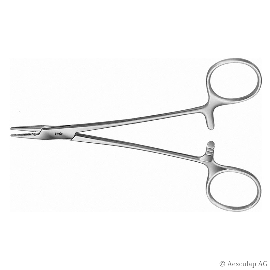 CRILE-WOOD Nadelhalter, gerade, fein, 15cm für Nahtmaterial 4/0 - 6/0