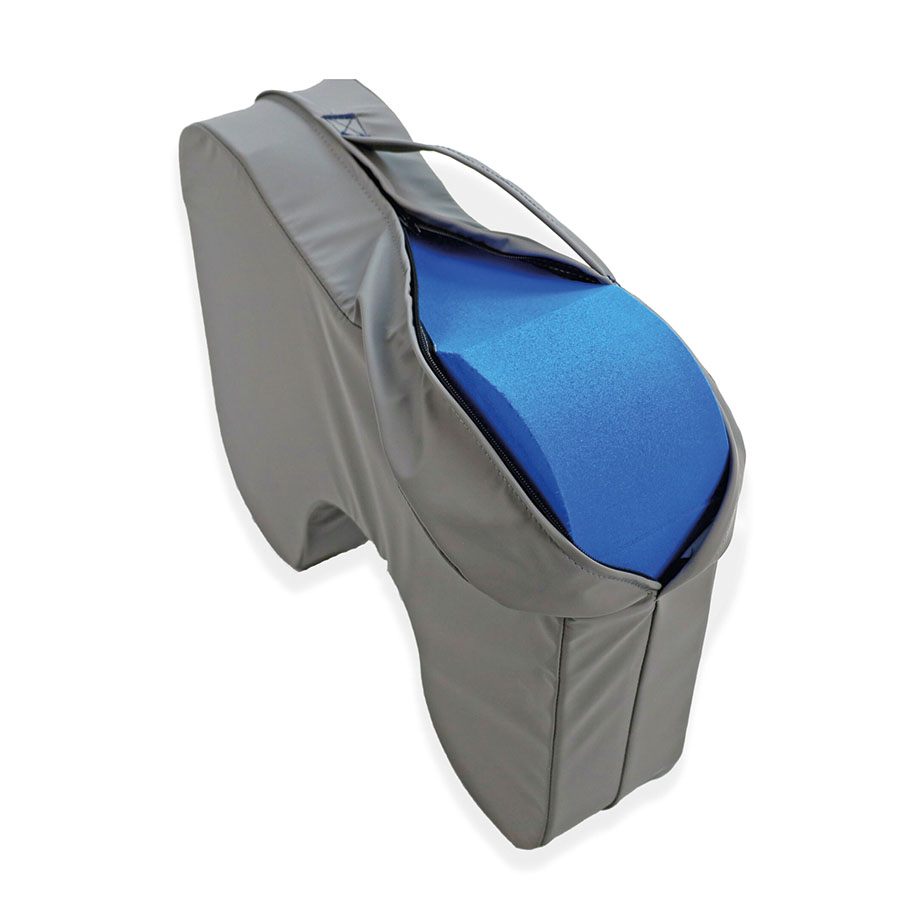 Alpha Cover for foot chair, grey, with zip and carrying handle,