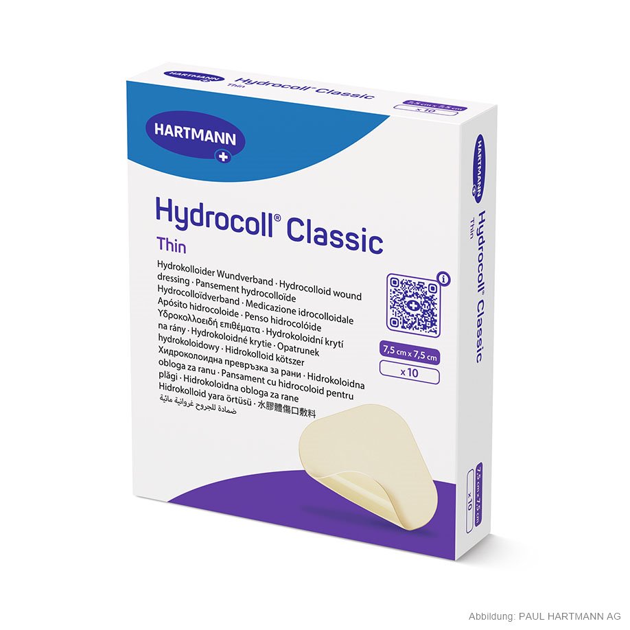 Hydrocoll Classic Thin Wundverband steril, 7,5 x 7,5 cm (10 Stck.)