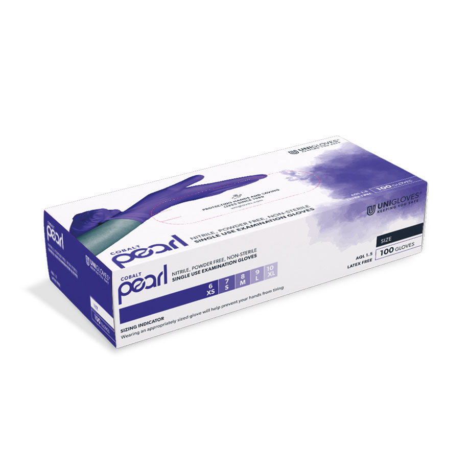 Cobalt Pearl Nitril U.-Handschuhe Gr. M