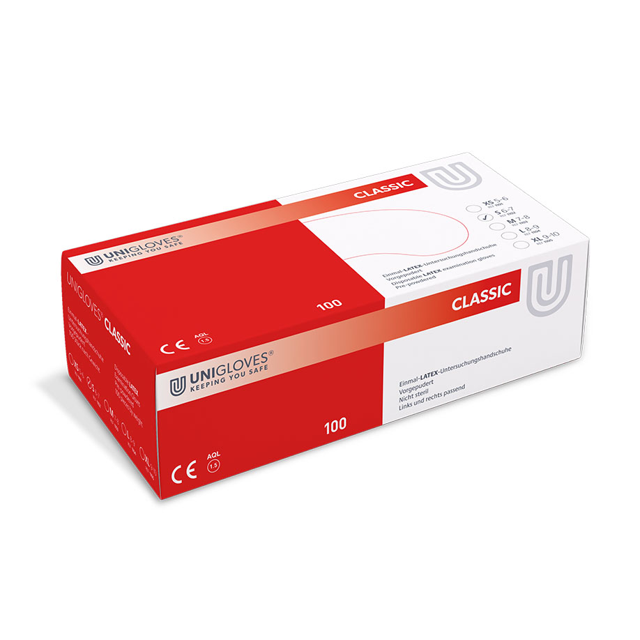 CLASSIC Latex-Handschuhe Gr. S, unsteril