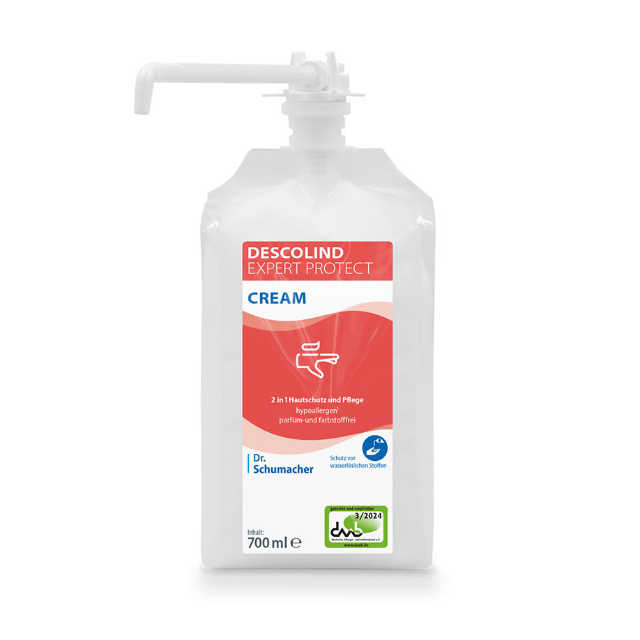 Descolind Expert Protect Cream ESH Vacu-Bag 700 ml, Hautschutz- und Pflegecreme, mit langer Pumpe