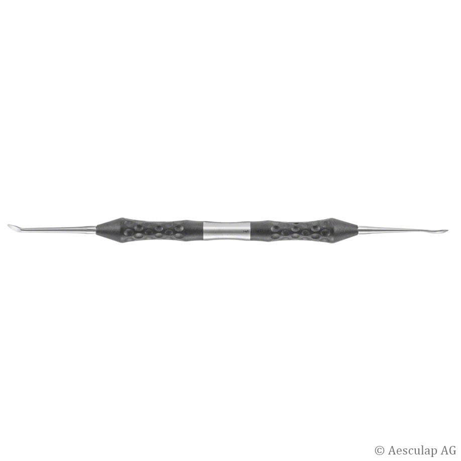 Raspatorium , curved, 185 mm double-ended, pointed/blunt