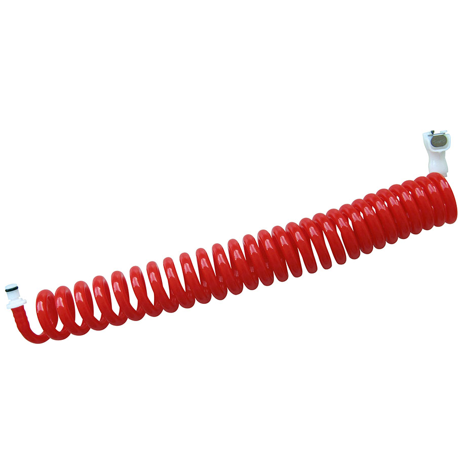Spiral-Verbindungsschlauch für Manschettenkanal, mit Schnellverschlusskupplung, rot, 3 m