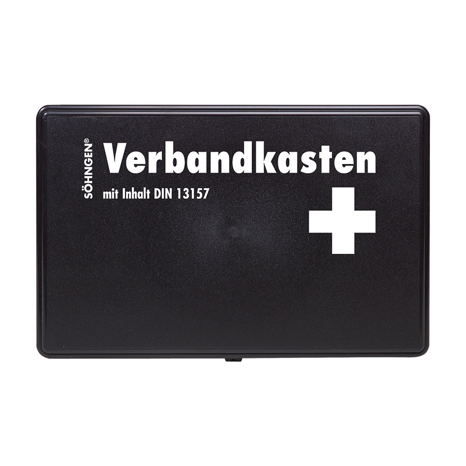 First-Aid Kit KIEL, Plastic, black, with Filling DIN 13157