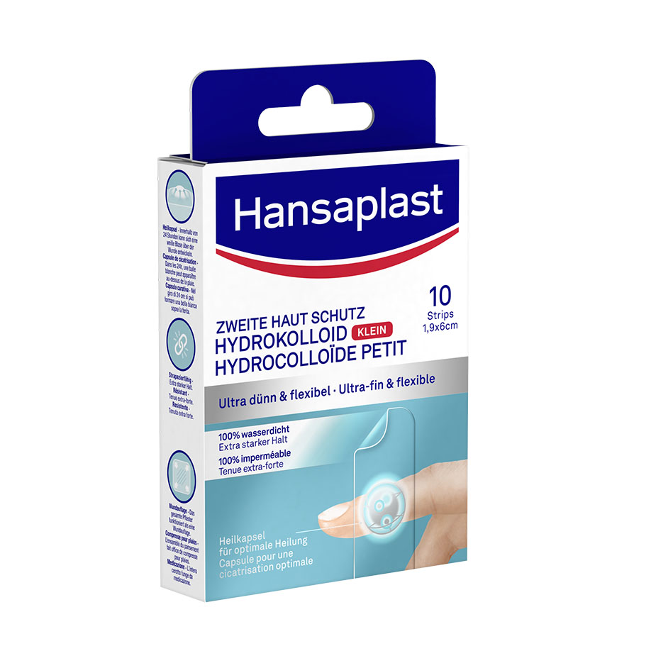 Hansaplast Zweite Haut Schutz Klein, Hydrokolloid-Pflaster 1,9 x 6 cm (10 Stck.)