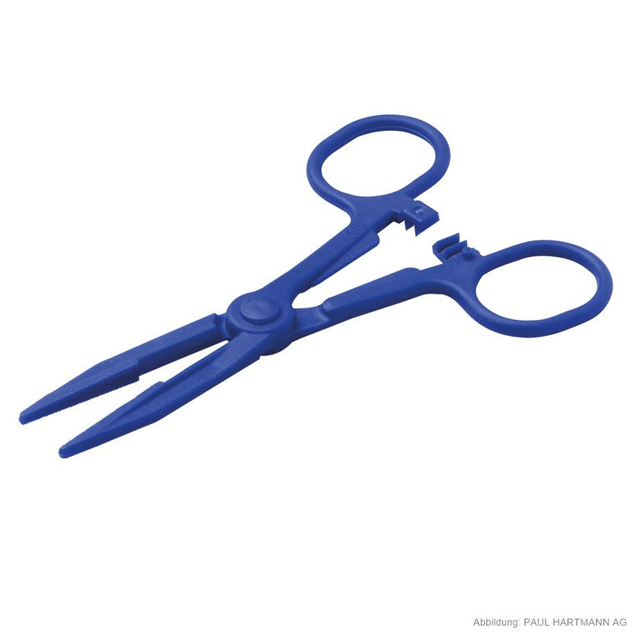 Mediset Kocher-Klemme atraumatisch, Kunststoff, blau, 14 cm (15 Stck.)