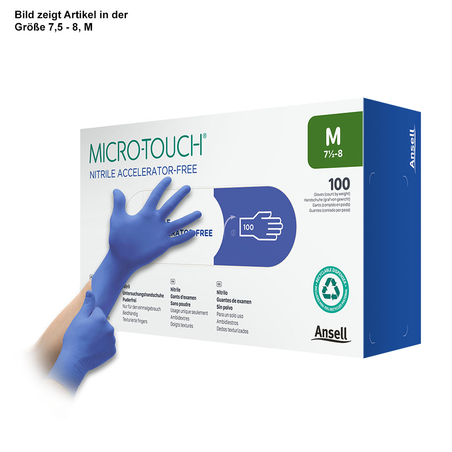 Micro-Touch Nitrile Accelerator-Free, examination gloves, PF, sz. S (100 pcs.)