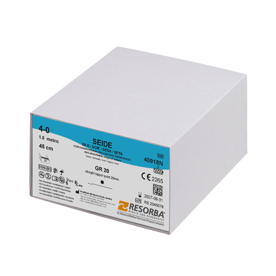 Seide GR 20 4/0=1.5 schwarz geflochten