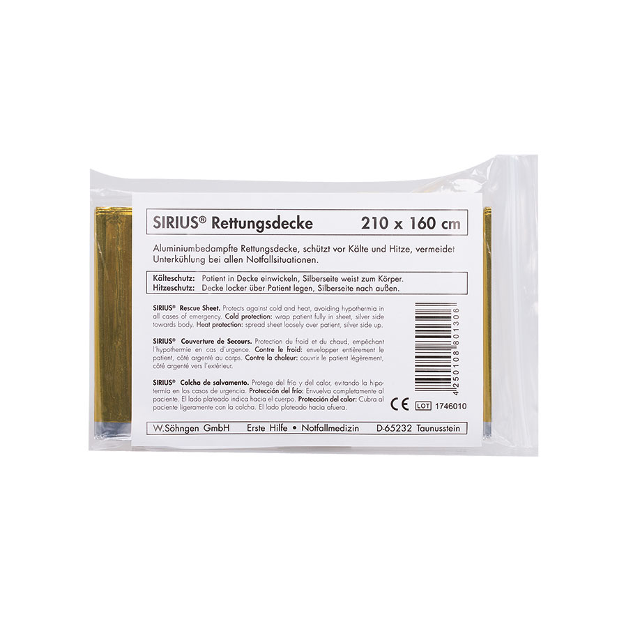 SIRIUS-Rescue Sheet silver-gold approx. 210 x 160 cm