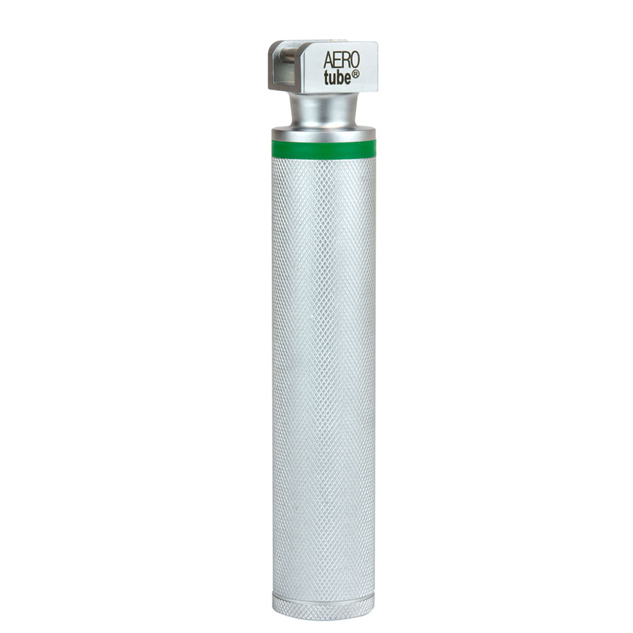 AEROtube Metall-Laryngoskopgriff, Größe medium, Grüner Standard (F.O.), LED